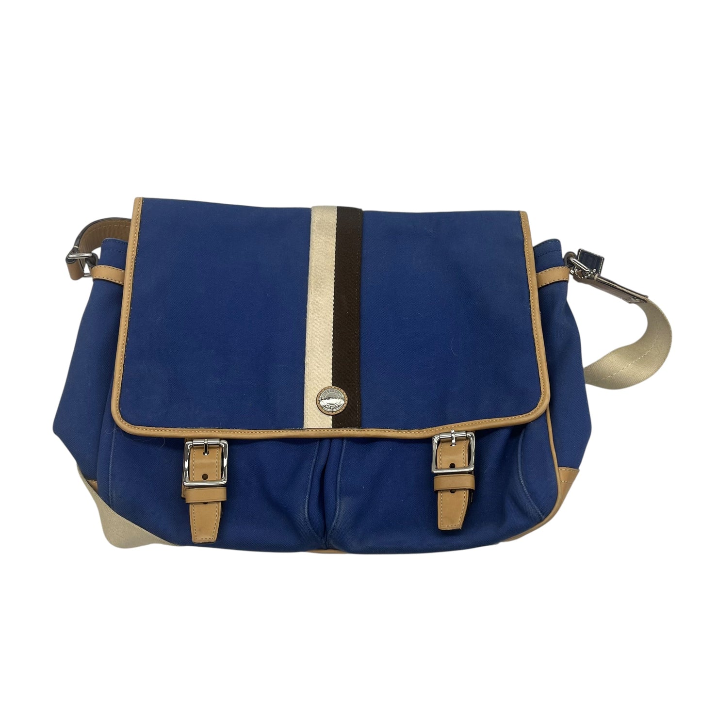 Crossbody Designer By Coach In Blue, Size:Large