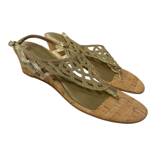 Sandals Heels Wedge By Kelly And Katie In Gold, Size:9
