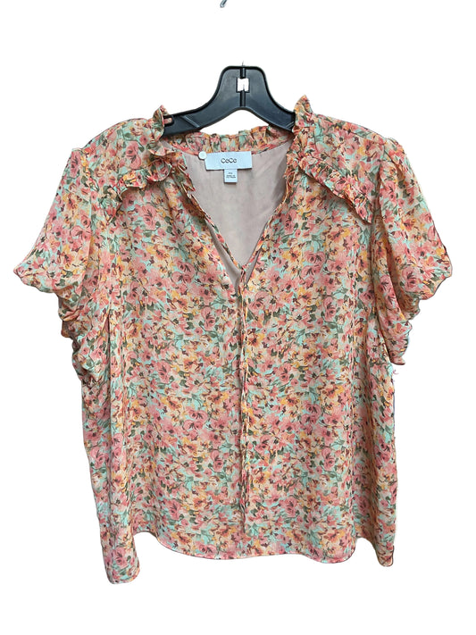 Blouse Ss By Cece In Floral Print, Size:Xlp