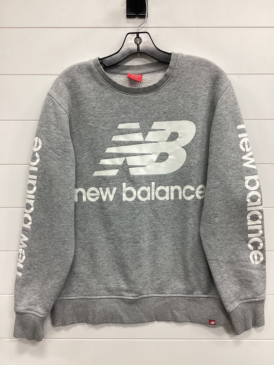 Athletic Sweatshirt Crewneck By New Balance In Grey, Size:M