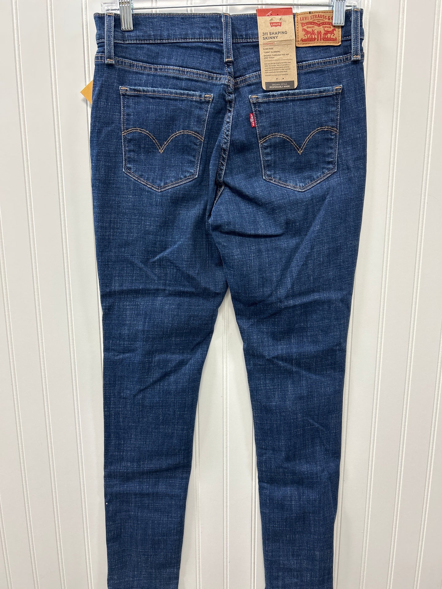 Jeans Skinny By Levis In Blue Denim, Size:6