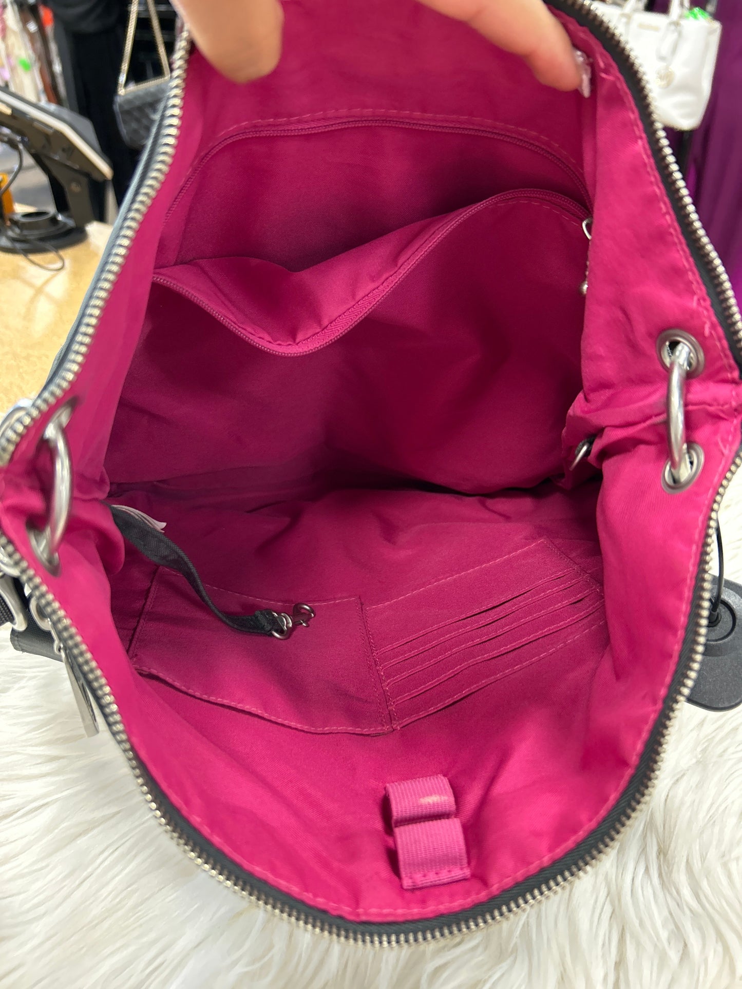 Handbag By Baggallini In Grey, Size:Large