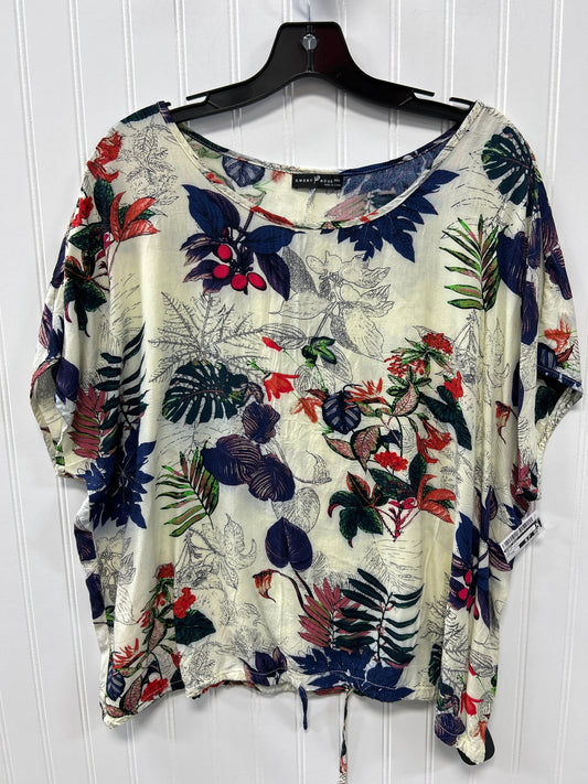 Top Ss By Emery Rose In Floral Print, Size:Xxl