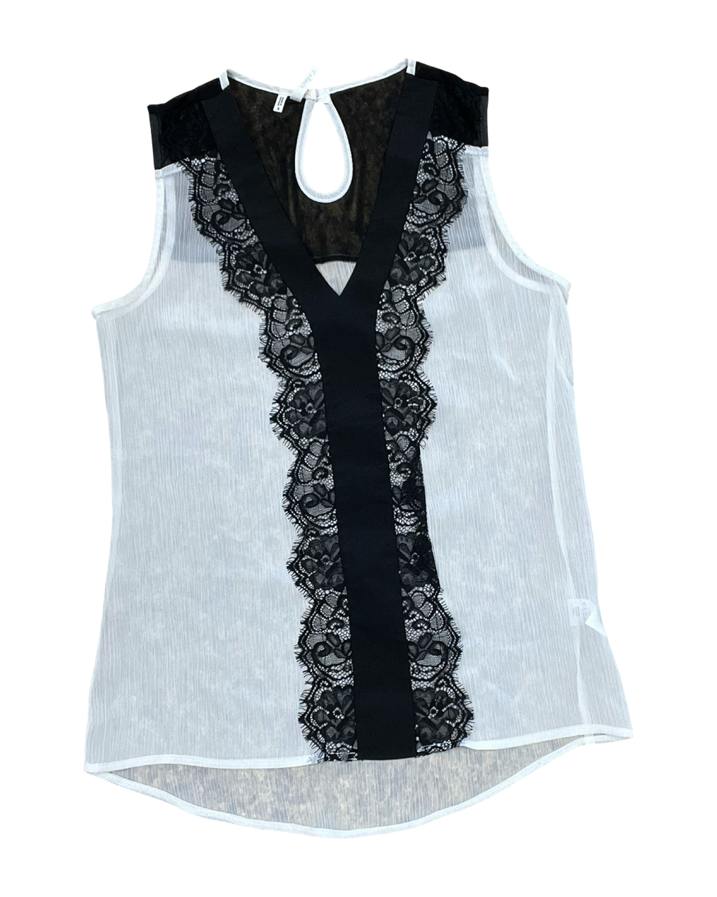 Top Sleeveless By Studio Y In Black & White, Size:S