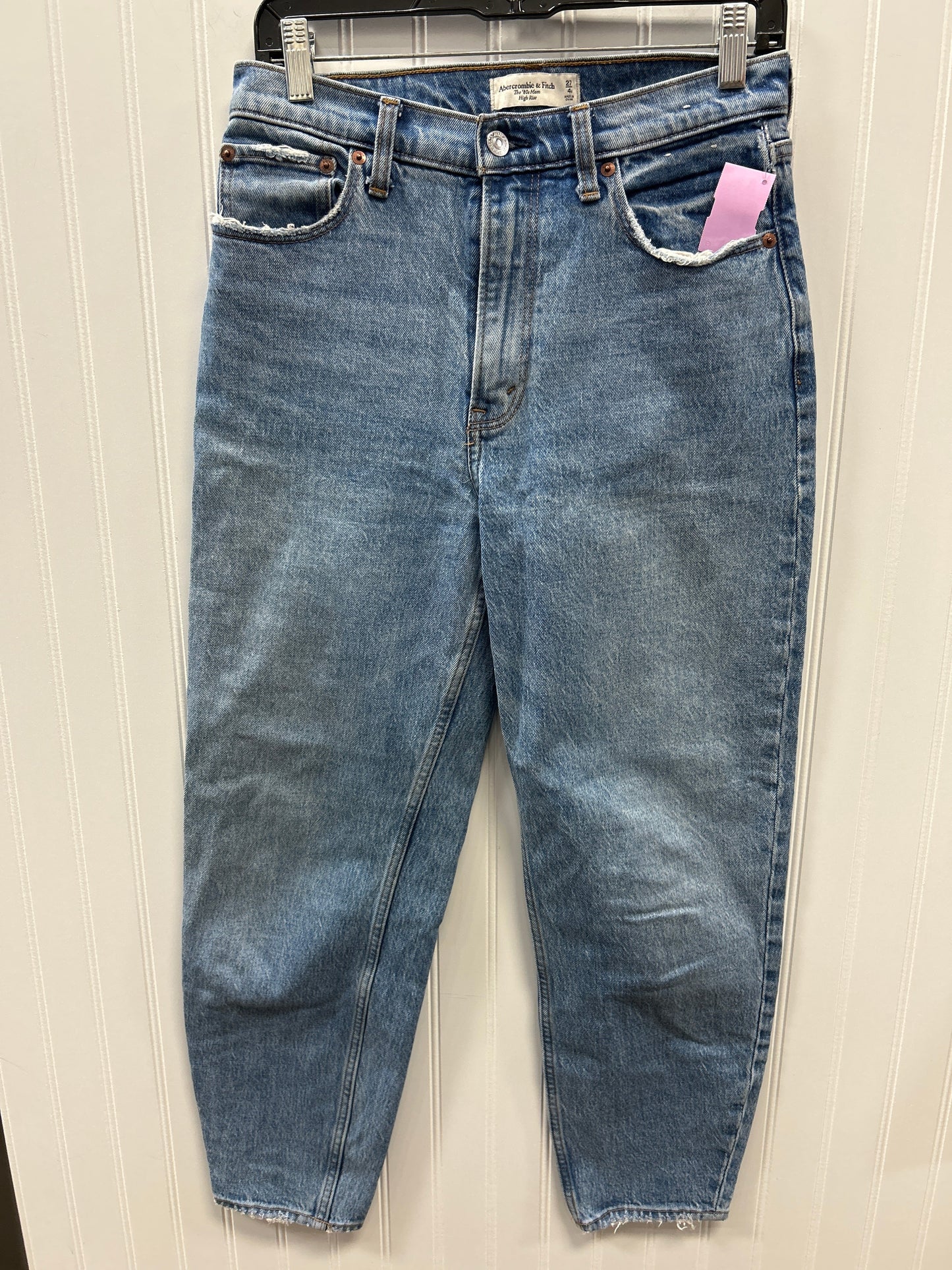 Jeans Straight By Abercrombie And Fitch In Blue Denim, Size:4