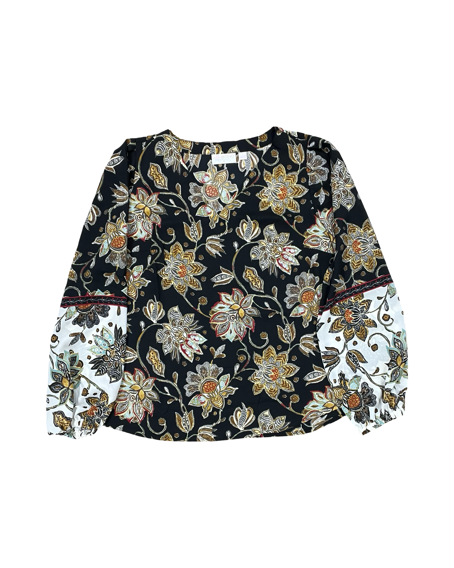 Top Ls By Belle By Kim Gravel In Black & Yellow, Size:S