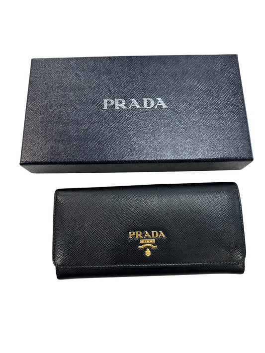 Wallet Luxury Designer By Prada In Black, Size:Large