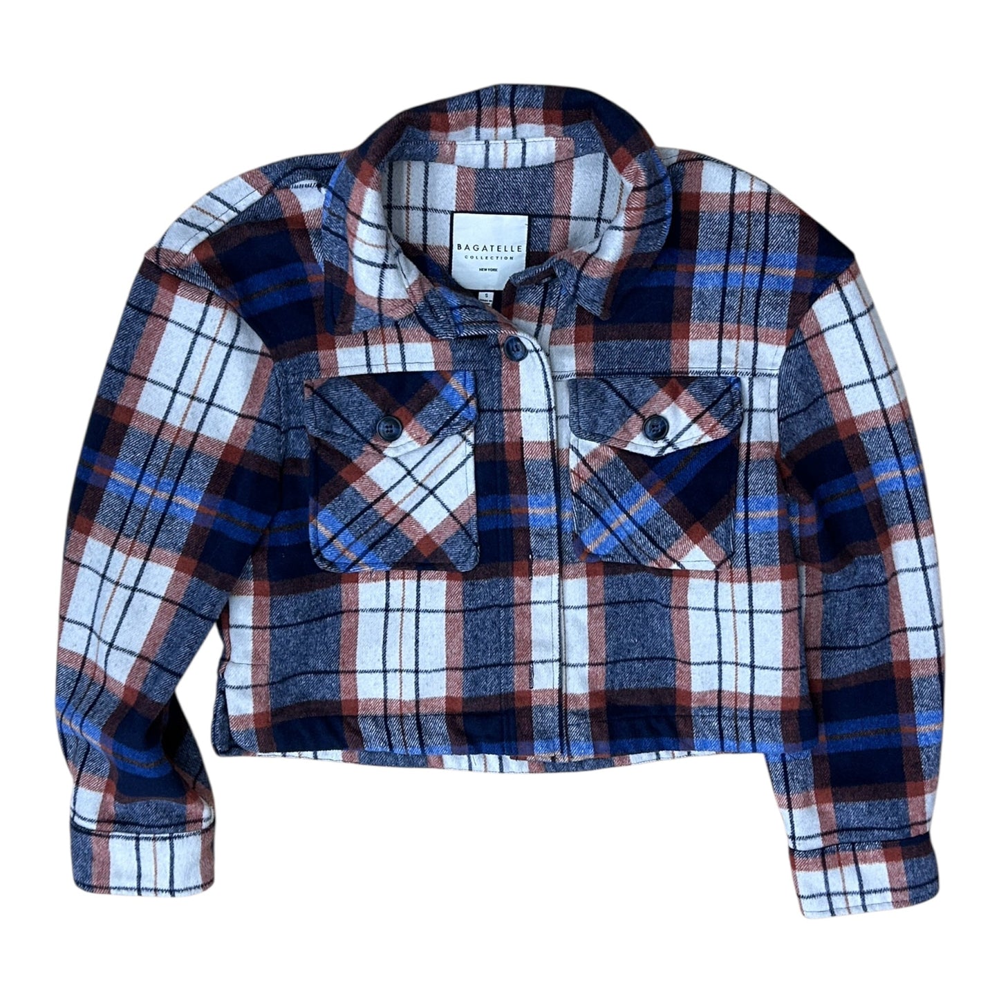Jacket Shirt By Bagatelle In Plaid Pattern, Size:S