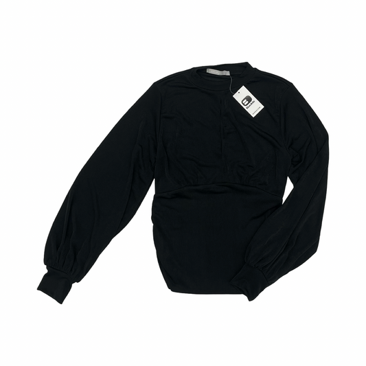 Blouse Ls By Bke In Black, Size:S