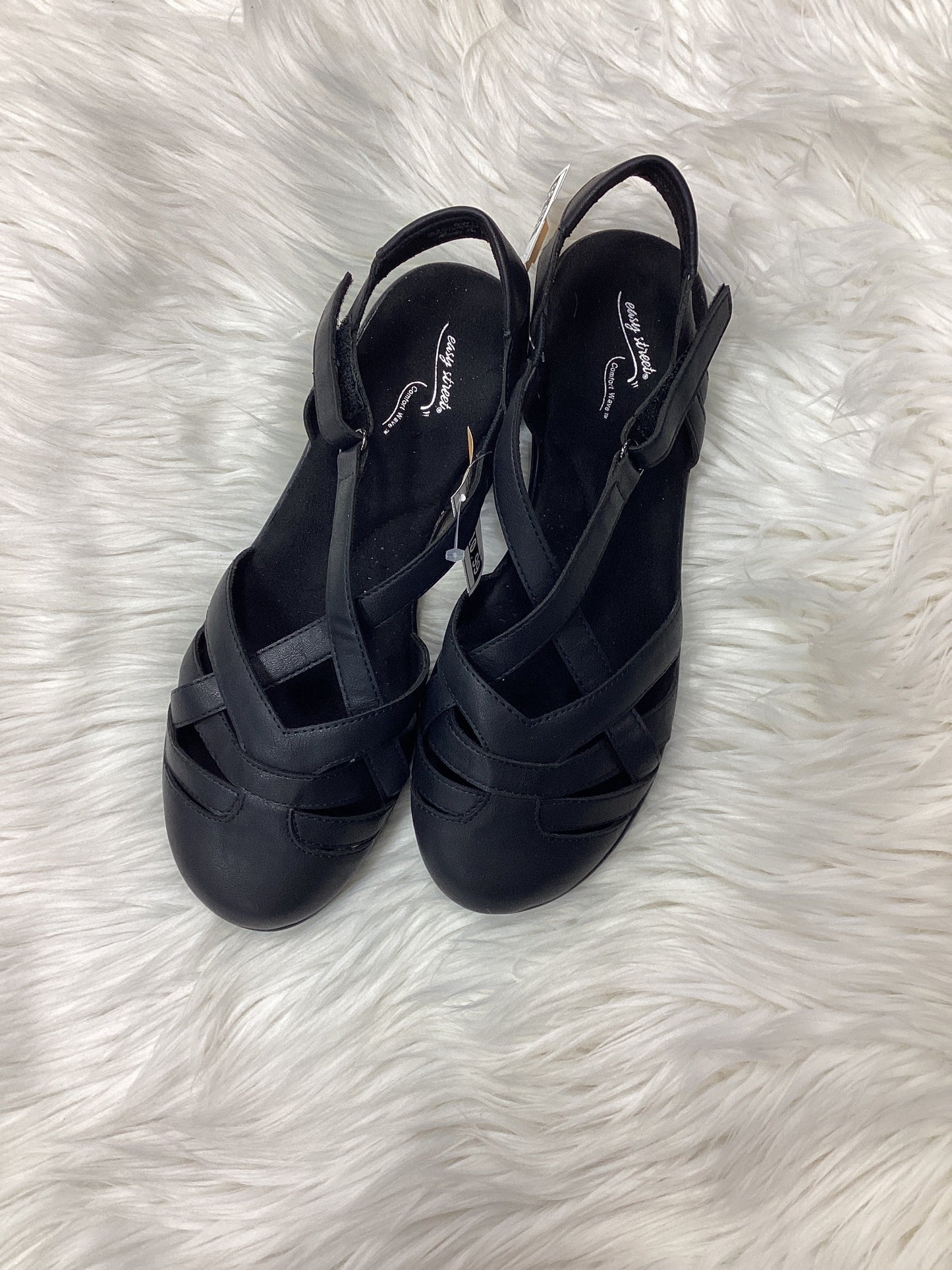 Sandals Flats By Easy Street In Black, Size:9