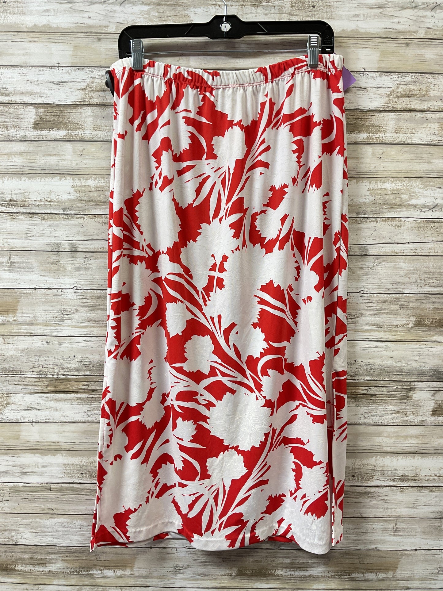 Skirt Set 2Pc By Emme In Red & White, Size:1X