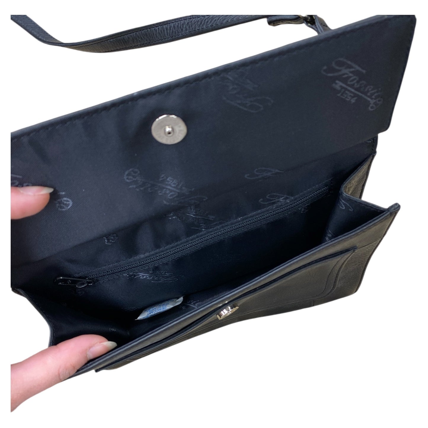 Handbag Leather By Fossil In Black, Size:Medium