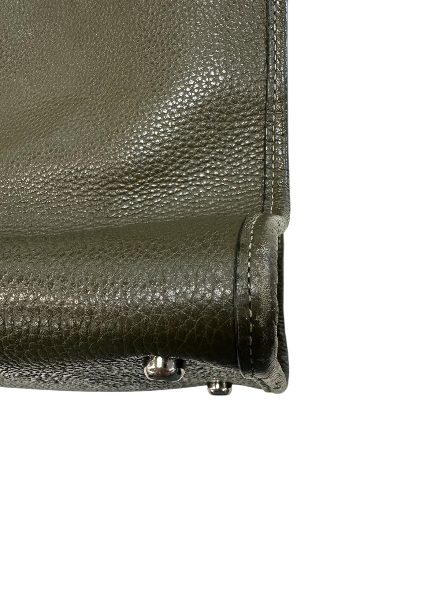 Handbag Designer By Coach In Green & Silver, Size:Medium