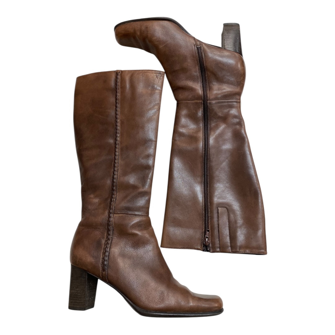 Boots Mid-Calf Heels By St Johns Bay In Brown, Size:8.5