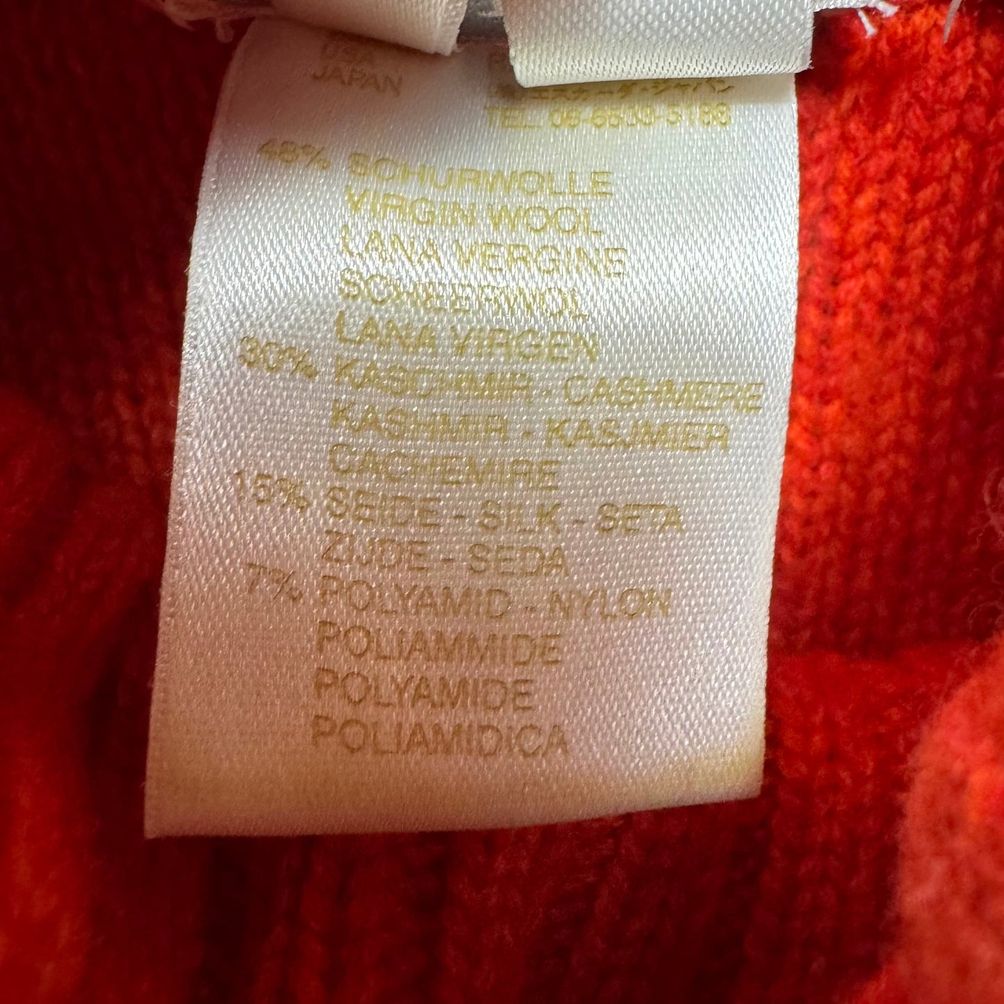Cable Knit Turtleneck Sleeveless Sweater Designer By Escada In Orange, Size: L (42 EU)