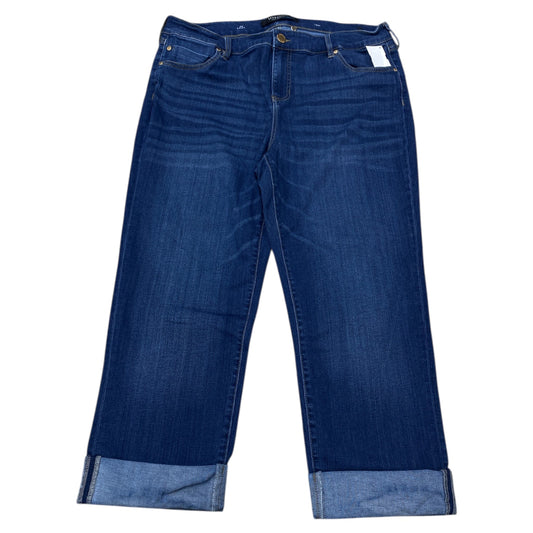 Jeans Cropped By Liverpool In Blue Denim, Size:18