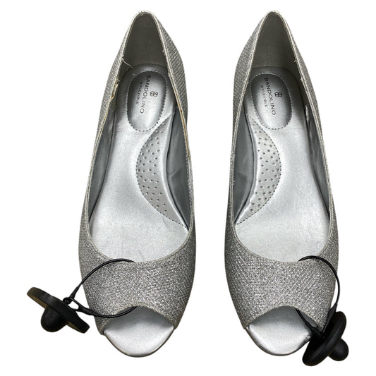 Shoes Heels Wedge By Bandolino In Silver, Size:7.5
