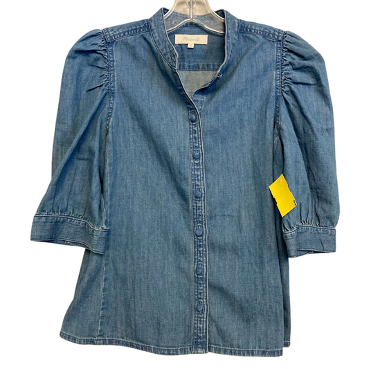 Top 3/4 Sleeve By Madewell In Blue Denim, Size:Xs