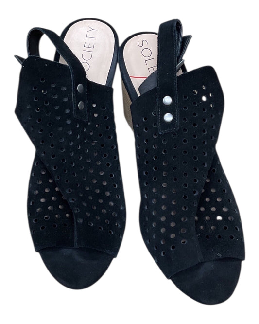 Sandals Heels Block By Sole Society In Black, Size:10