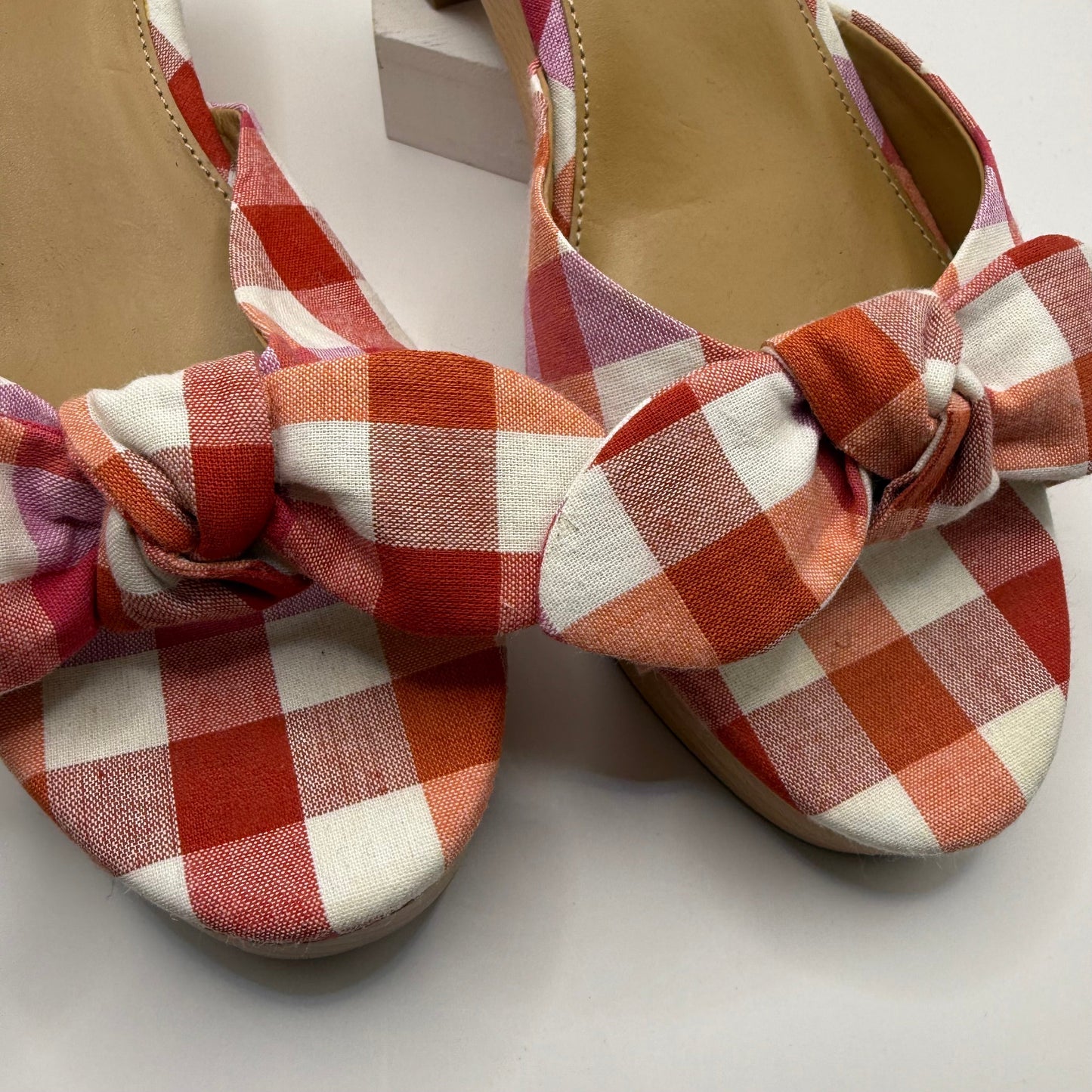 Sandals Heels Block By J. Crew In Orange & Pink, Size: 10