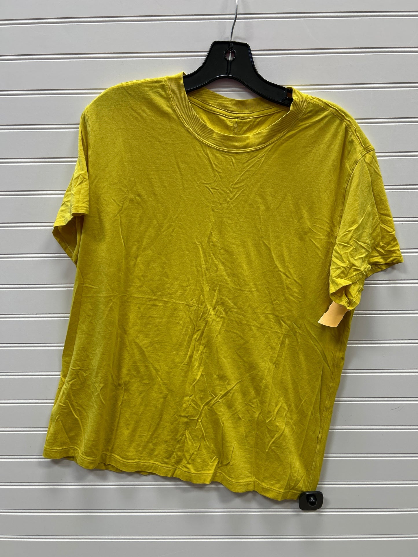 Athletic Top Ss By Lululemon In Yellow, Size:M