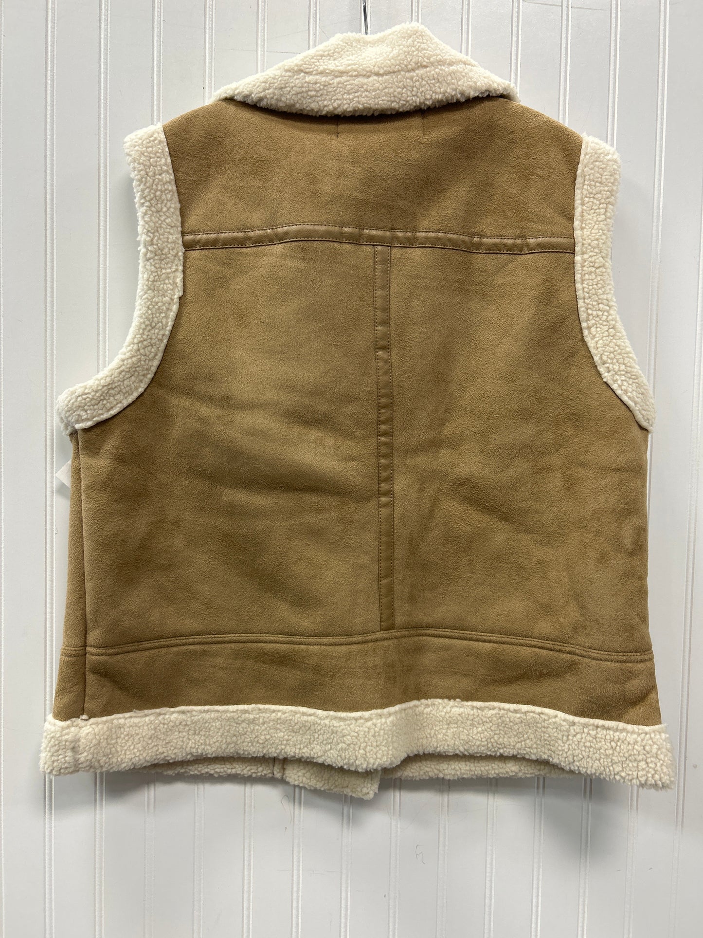 Vest Faux Fur & Sherpa By Vero Moda In Tan, Size:Xl NWT