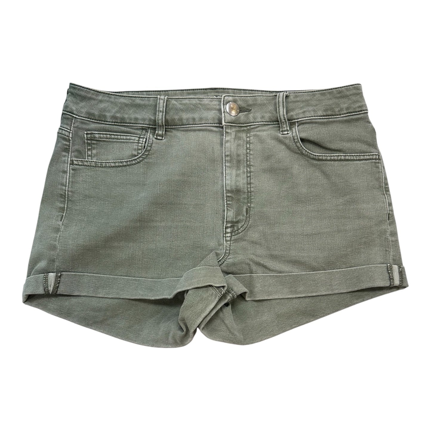 Shorts By American Eagle In Green Denim, Size:12