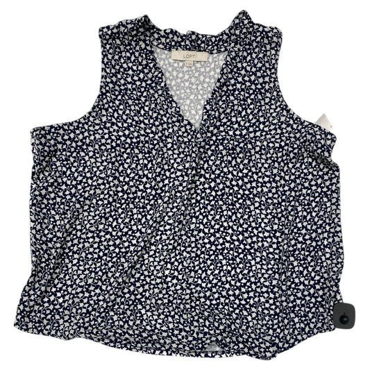Top Sleeveless By Loft In Blue & White, Size:Xl