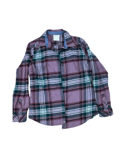Blouse Ls By Dickies In Green & Purple, Size:S