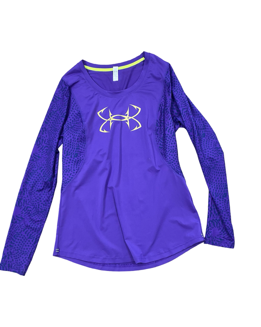 Athletic Top Ls Crewneck By Under Armour In Purple, Size:M