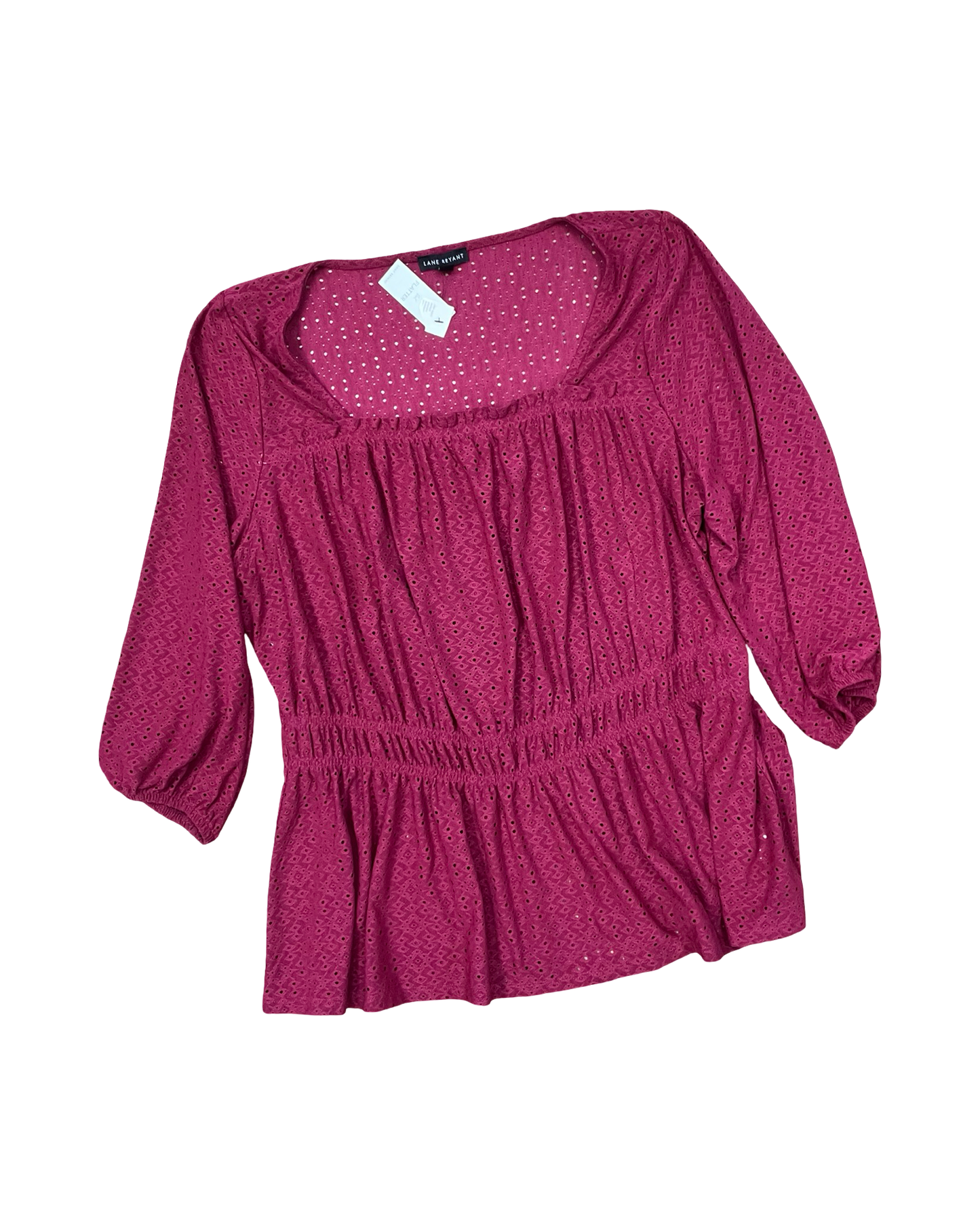 Top 3/4 Sleeve By Lane Bryant In Pink, Size:Xl