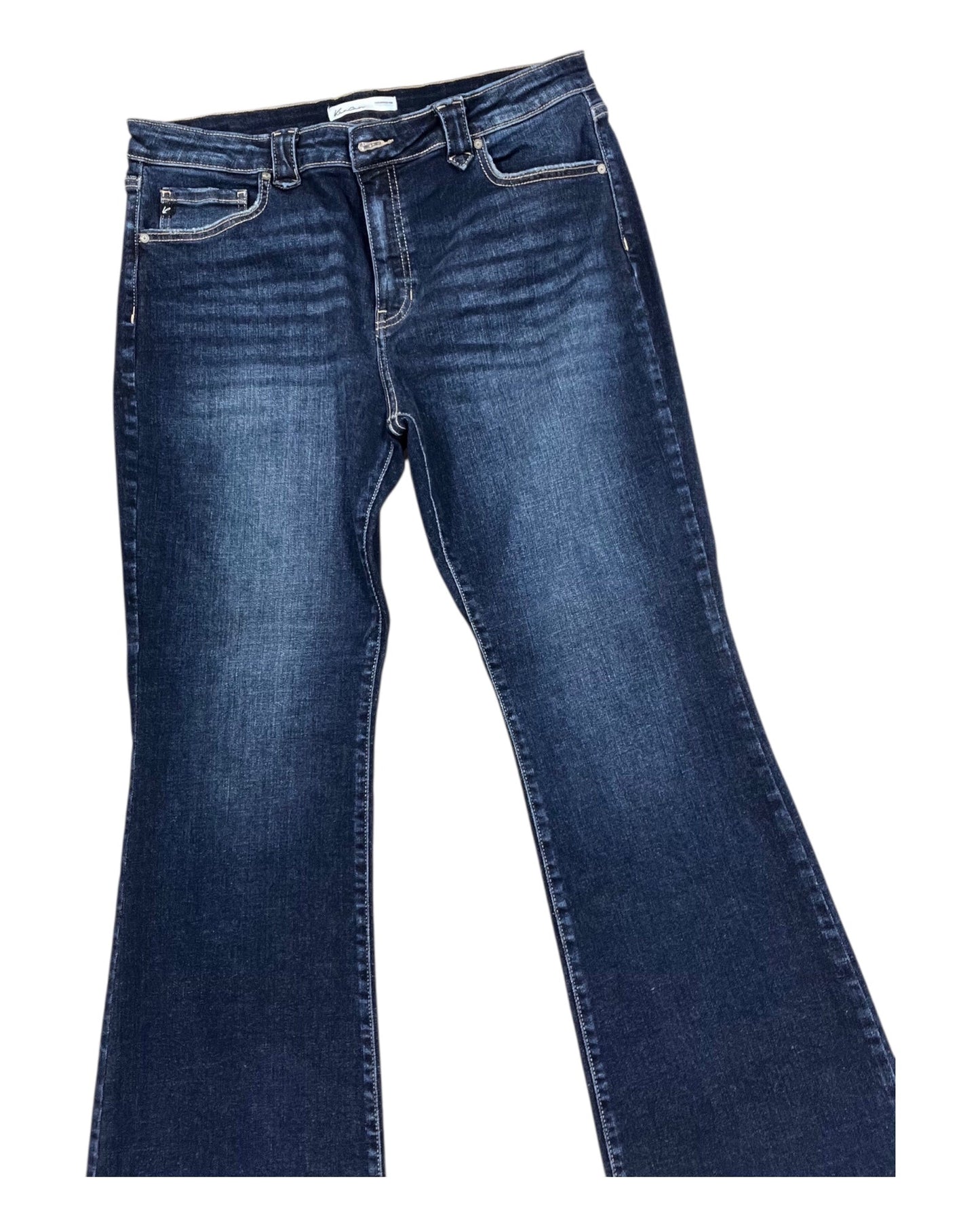 Jeans Flared By Kancan In Blue Denim, Size:14