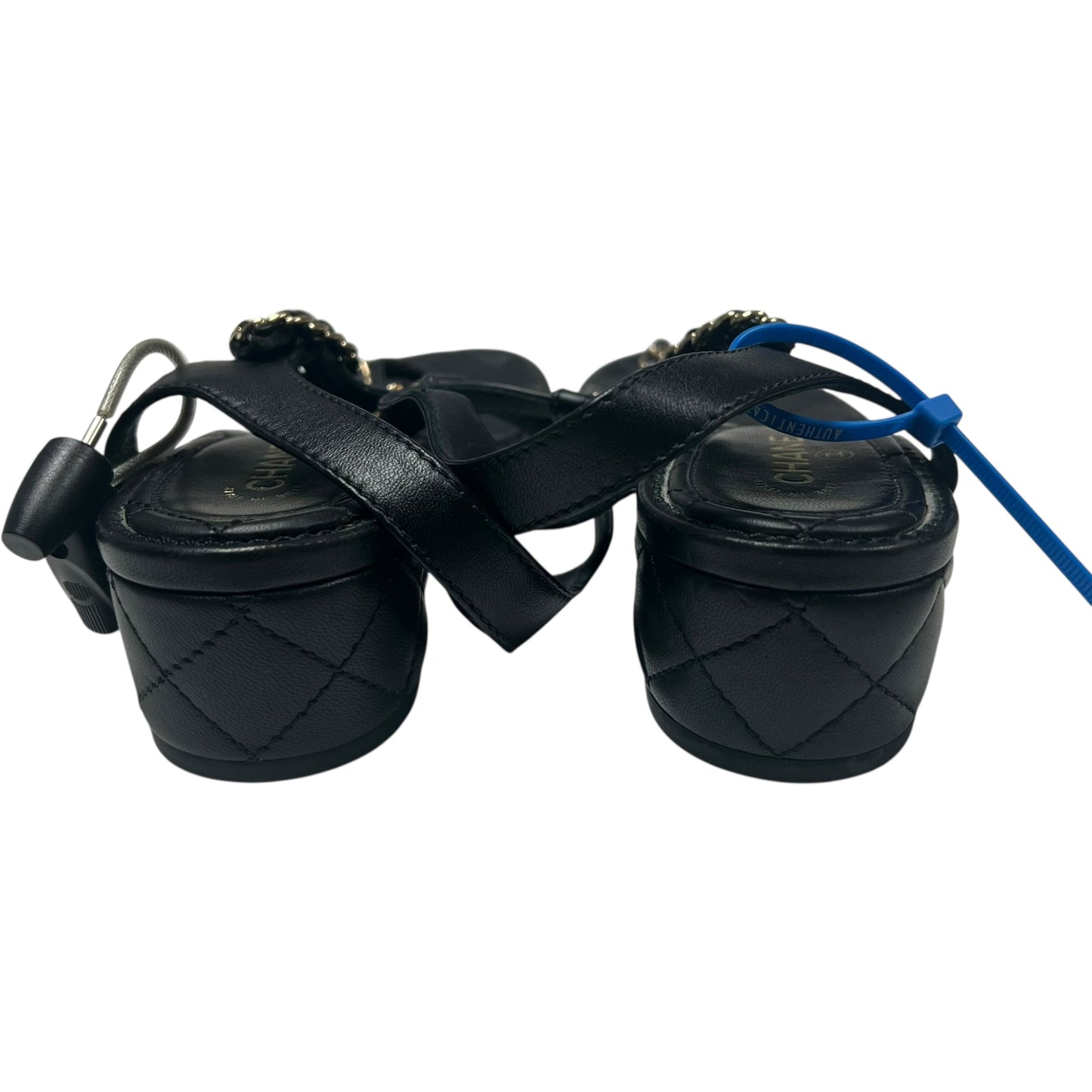 Sandals Luxury Designer By Chanel In Black, Size: 6