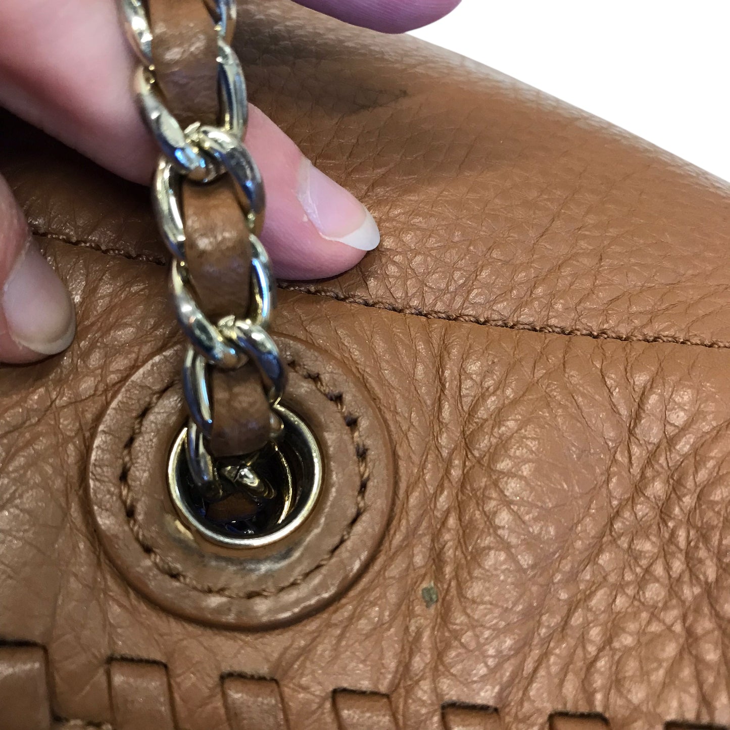 Handbag Designer By Tory Burch In Brown, Size:Medium