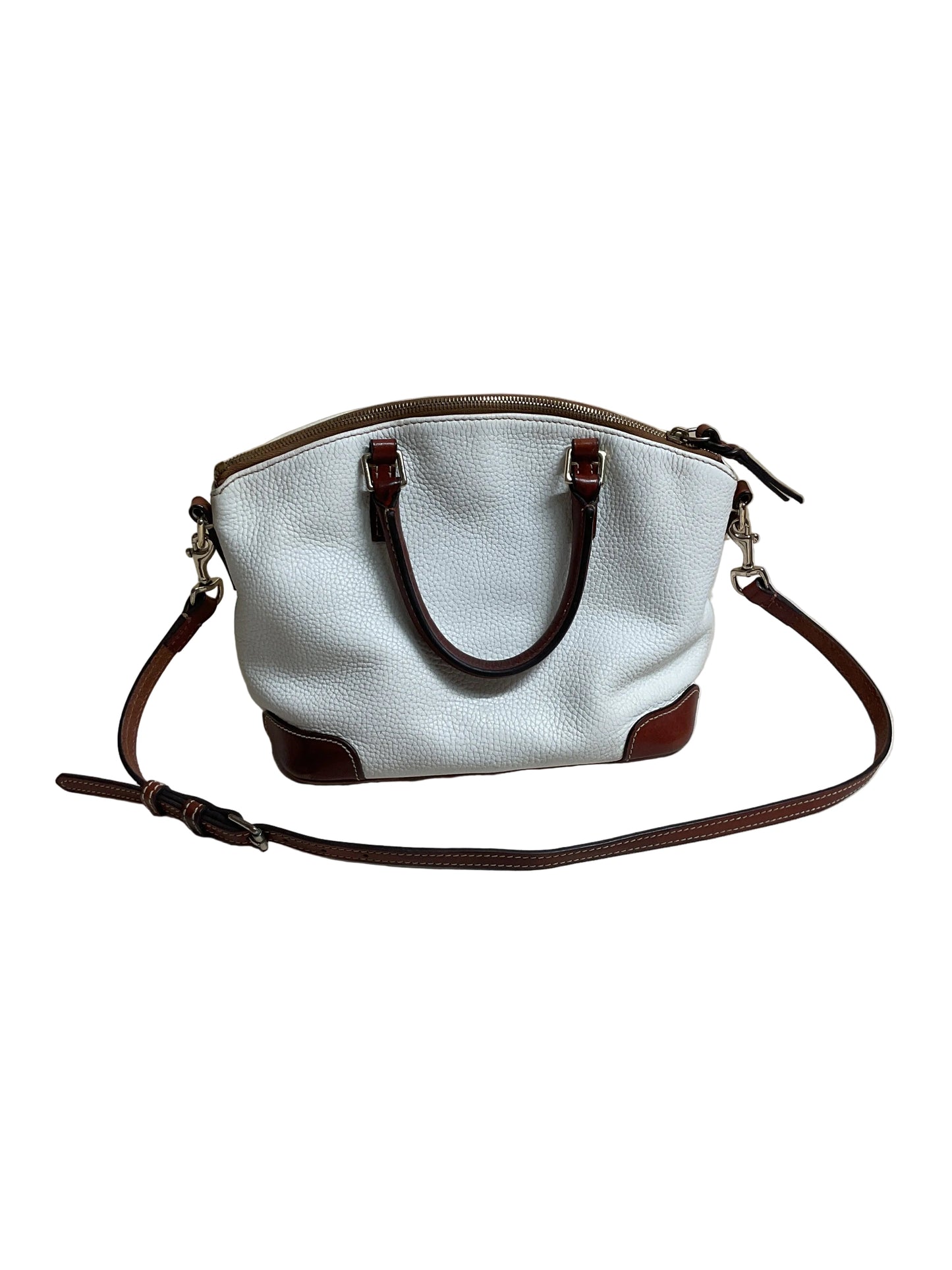 Handbag Designer By Dooney And Bourke In Brown & White, Size:Medium