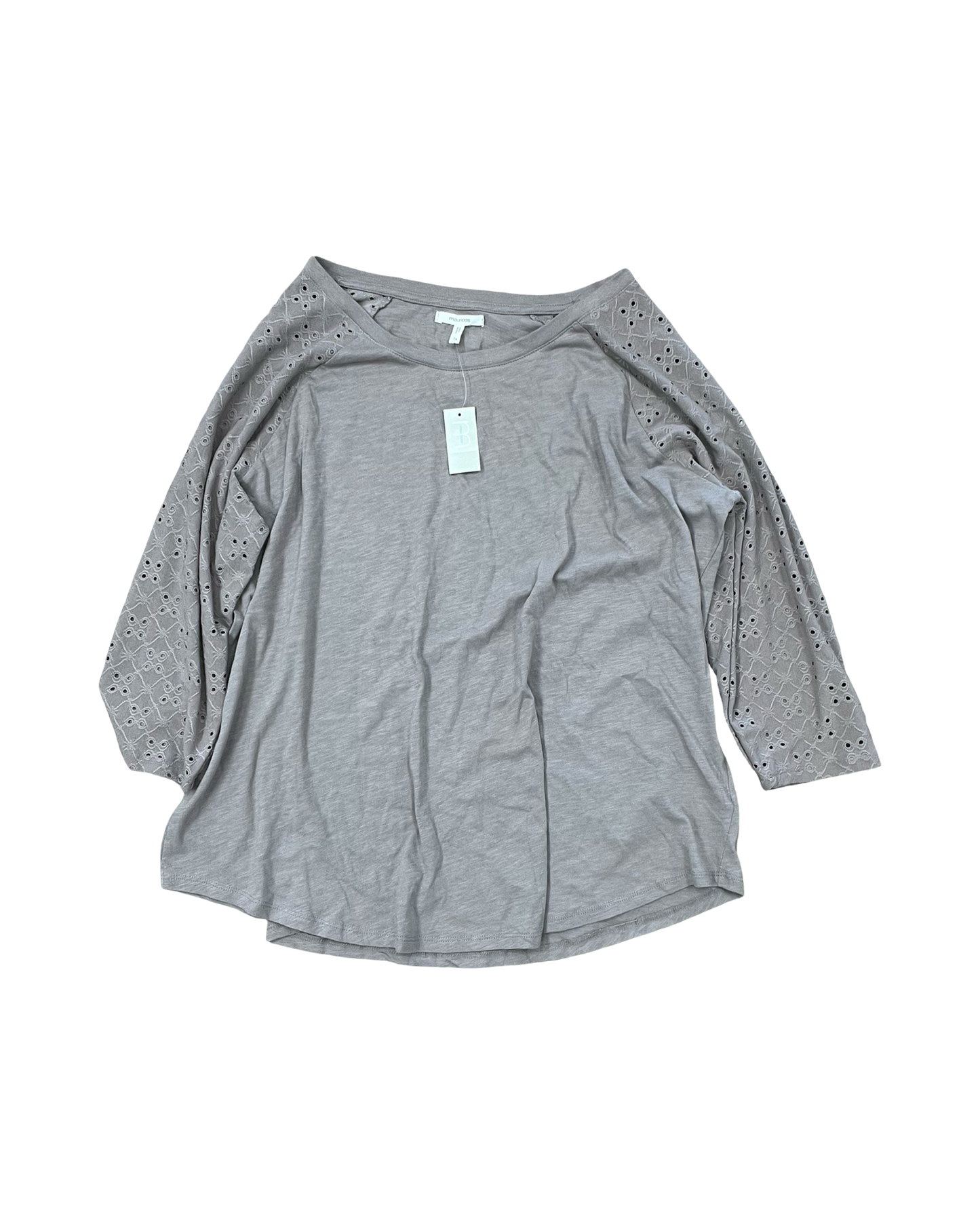 Top 3/4 Sleeve By Maurices In Taupe, Size:1X
