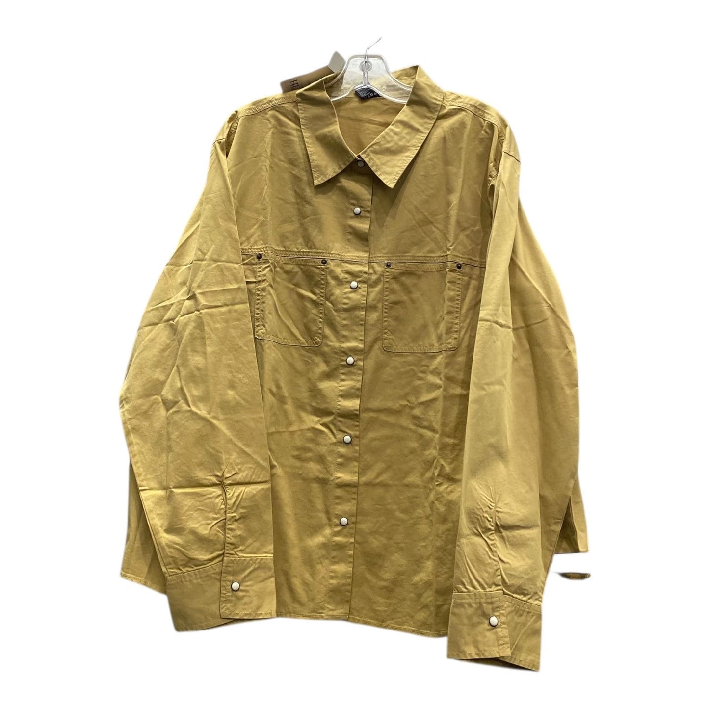 Blouse Ls By Hue In Yellow, Size:3X