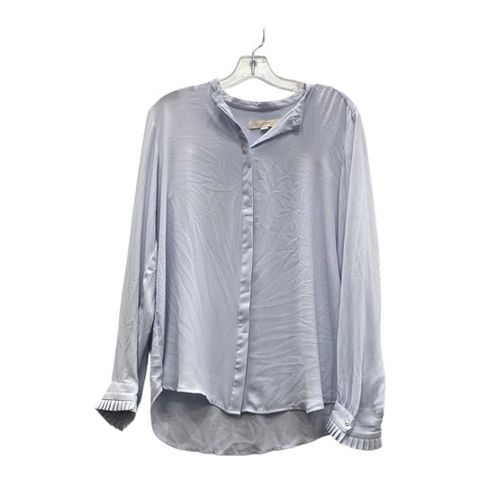 Blouse Ls By Loft In Blue, Size:M