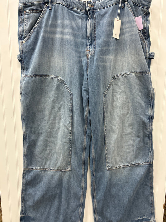 Jeans Wide Leg By Good American In Blue Denim, Size:22