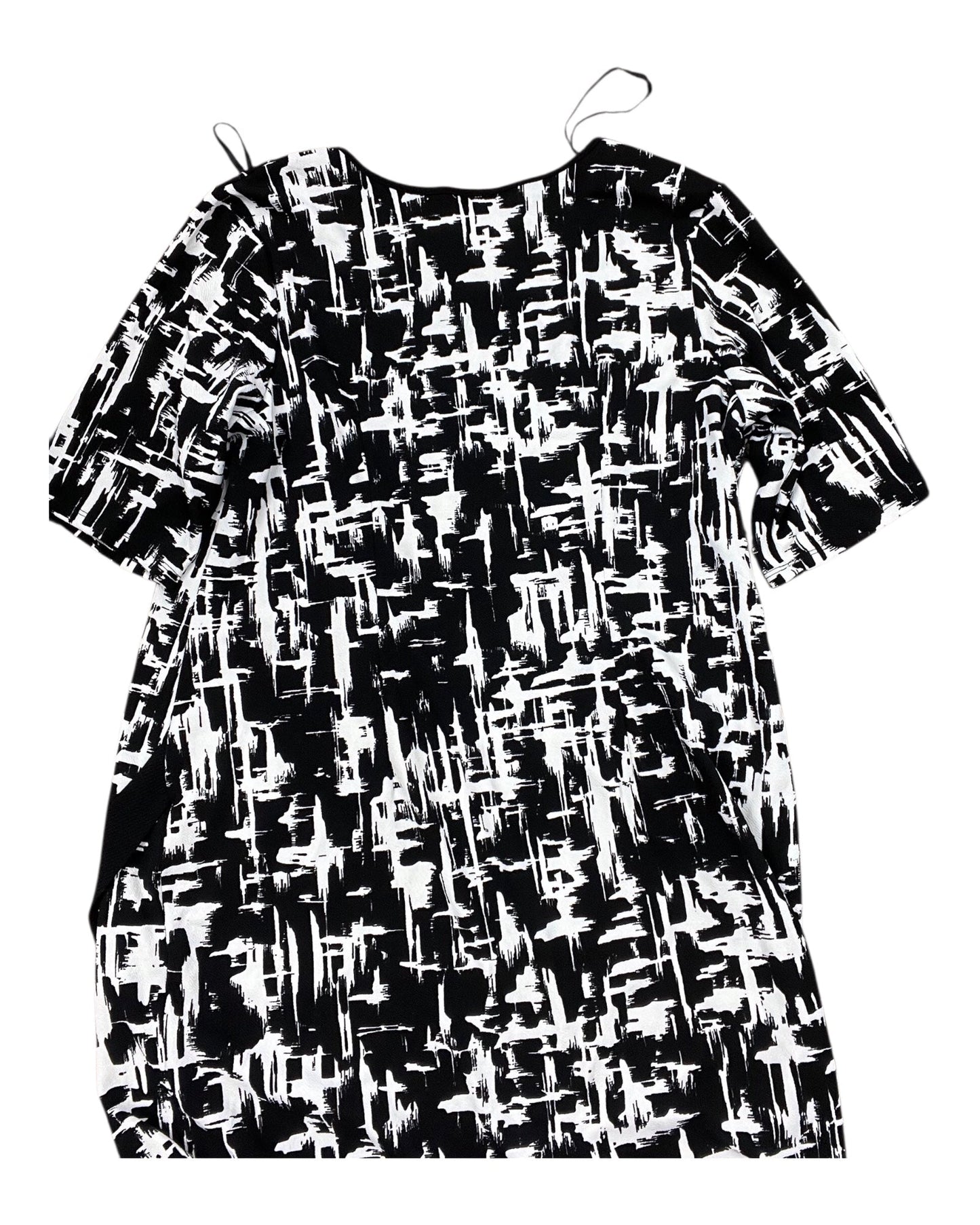 Dress Casual Midi By Avenue In Black & White, Size:1X