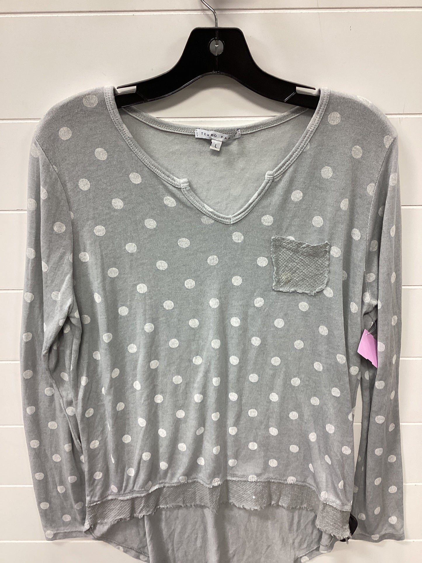 Top Ls By Tempo Paris In Grey, Size:L