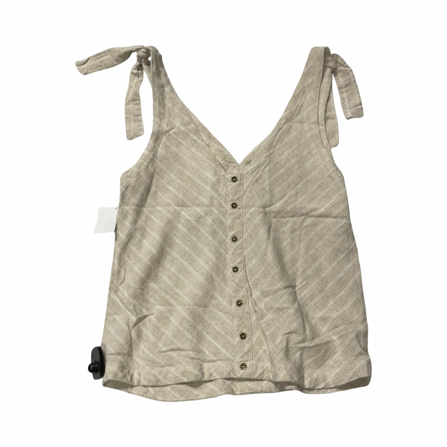 Top Sleeveless By Lovestitch In Tan & White, Size:M