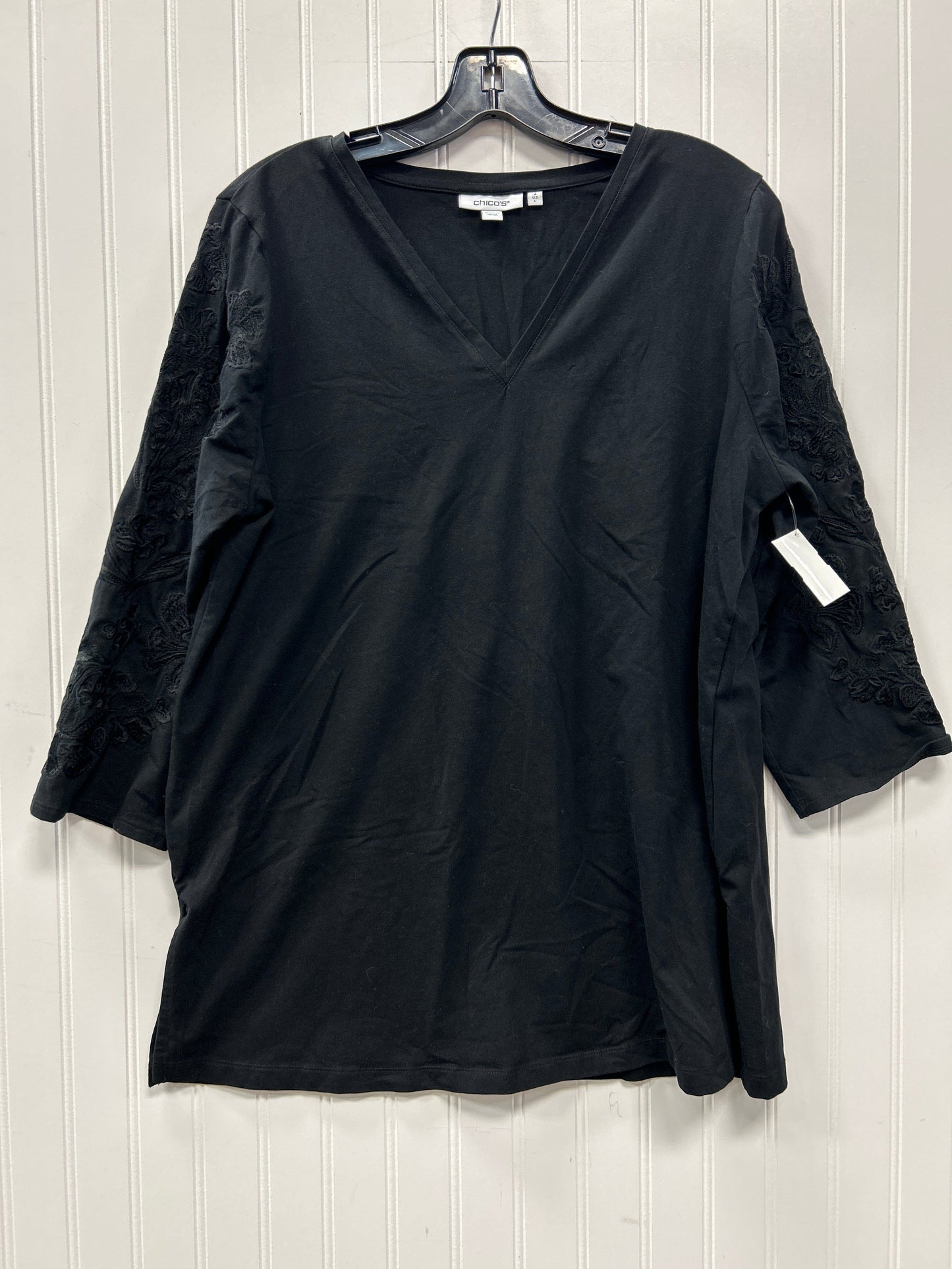 Top Ls By Chicos In Black, Size:L