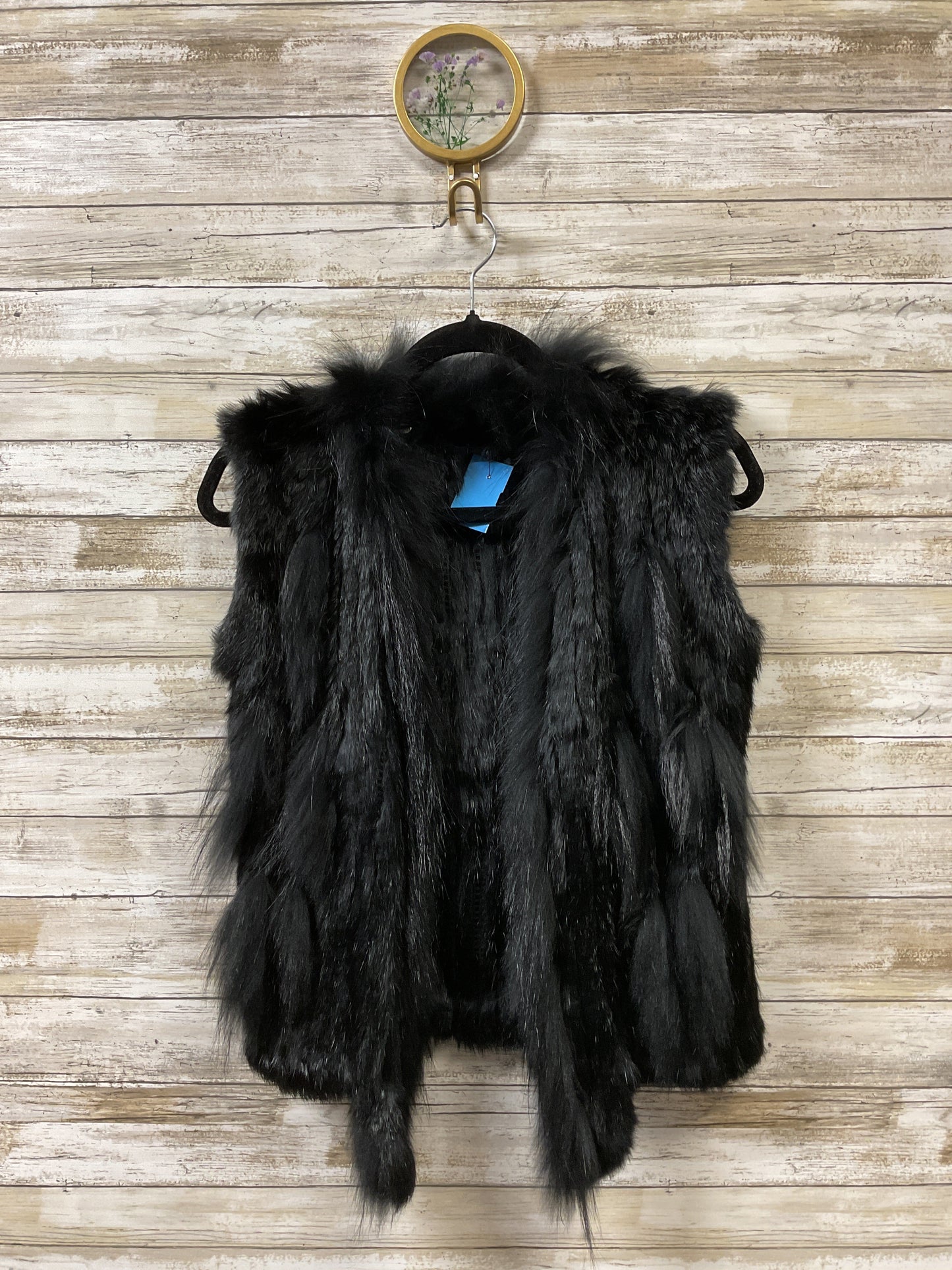 Vest Faux Fur & Sherpa By Cmb In Black, Size:Xs
