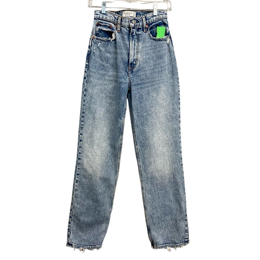 Jeans Straight By Abercrombie And Fitch In Blue Denim, Size:2