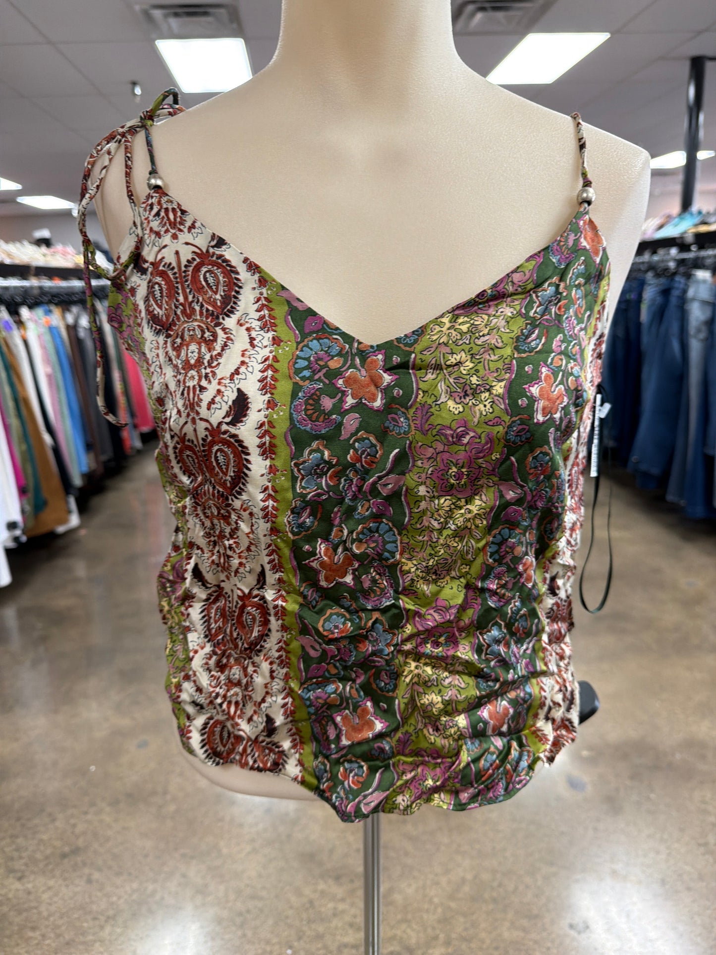 Top Sleeveless By Zara In Floral Print, Size:S