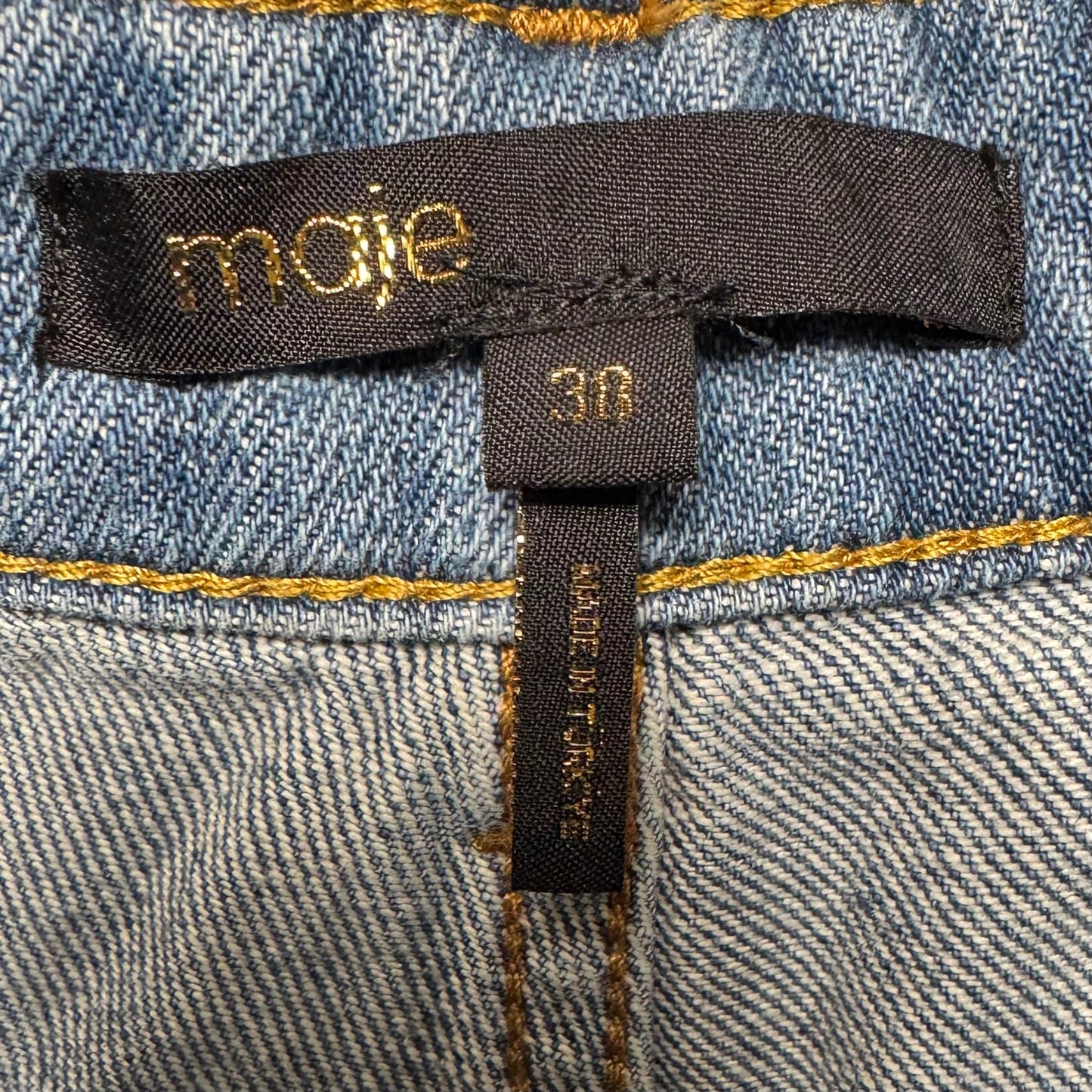 Straight Wide Leg Jeans By Maje In Blue Denim, Size: M 8/10 (Fr 38)