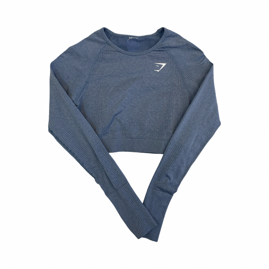 Athletic Top Ls Collar By Gym Shark In Blue, Size:M
