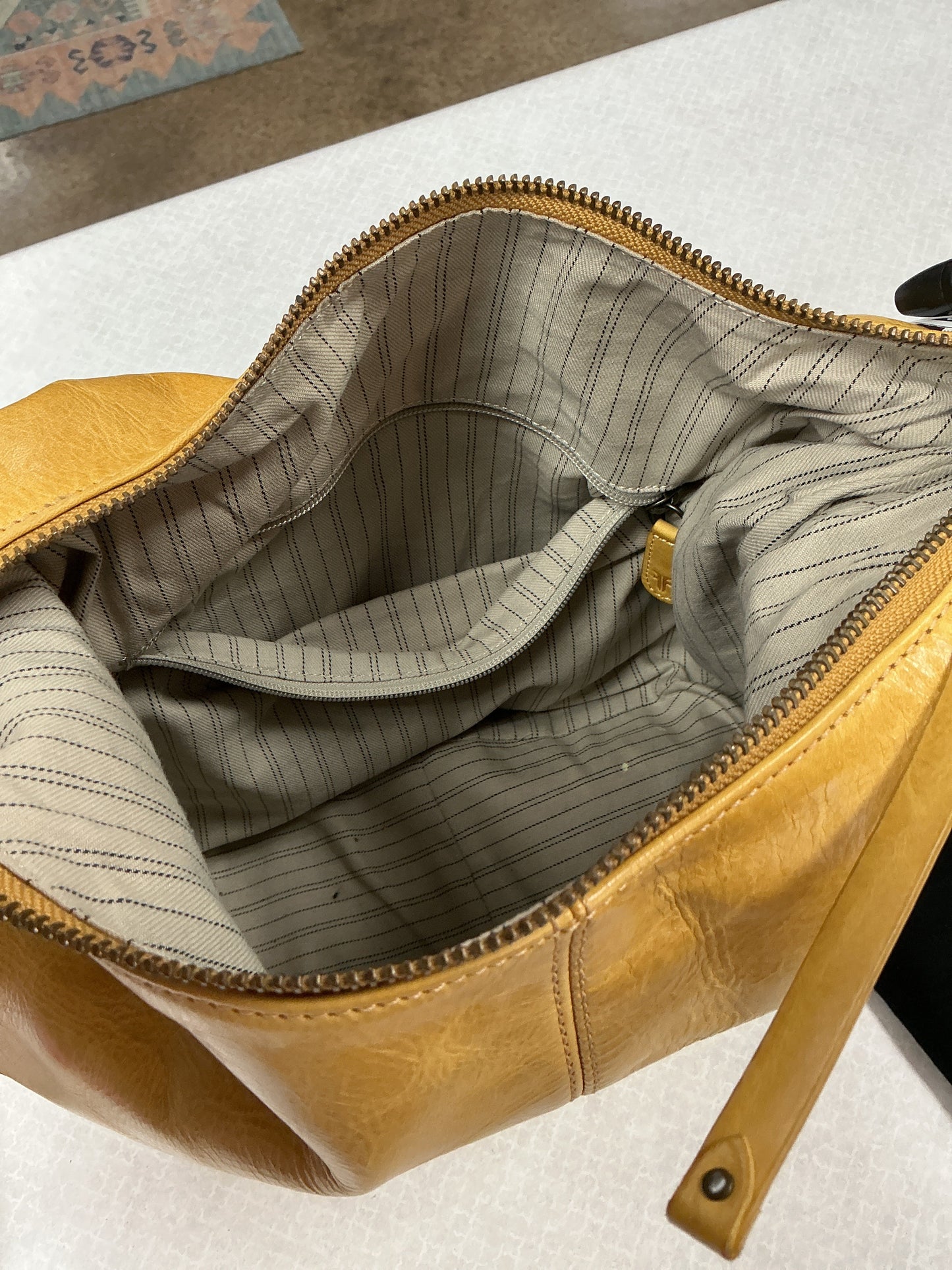 Handbag Designer By Frye In Yellow, Size:Medium
