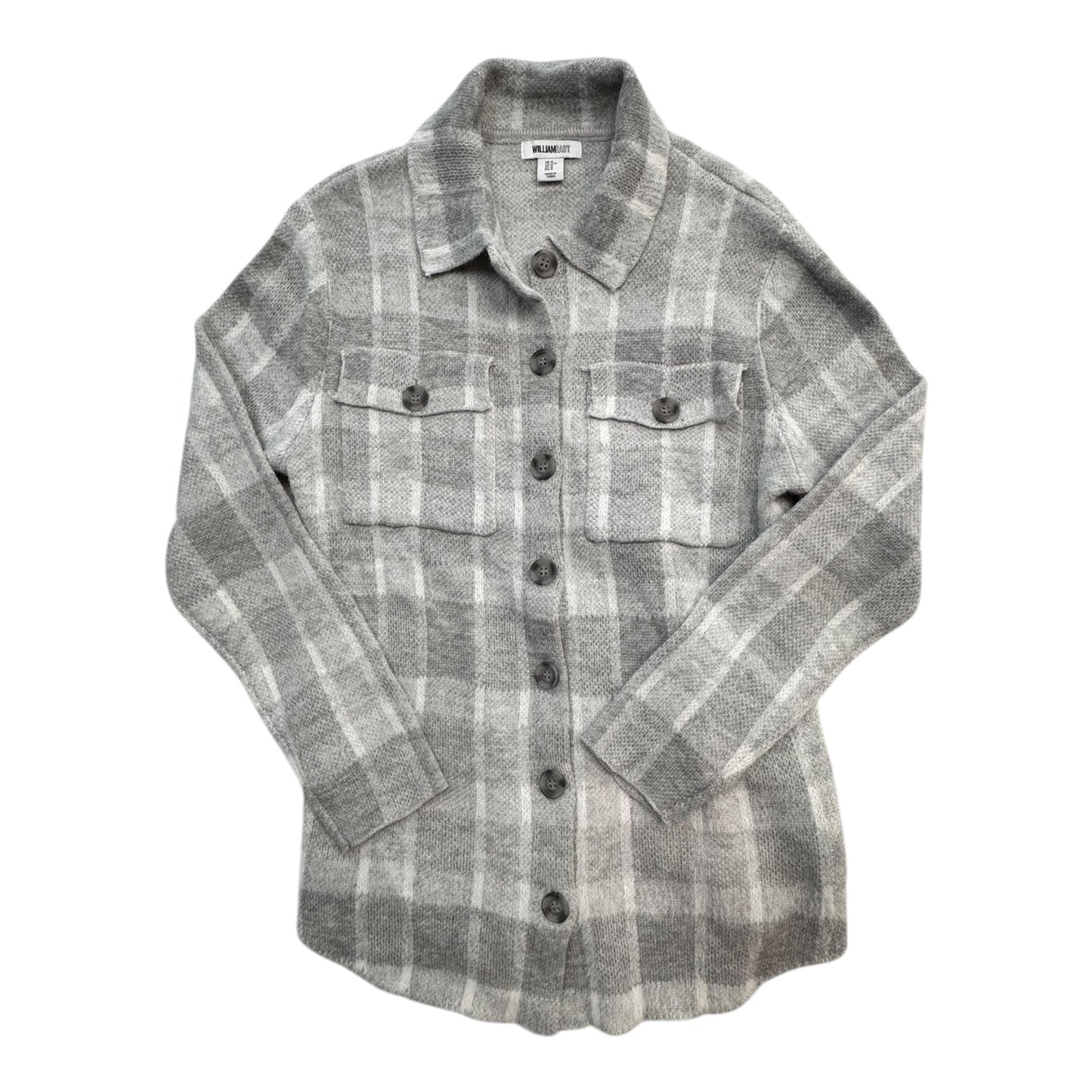 Jacket Shirt By William Rast In Grey & White, Size:M